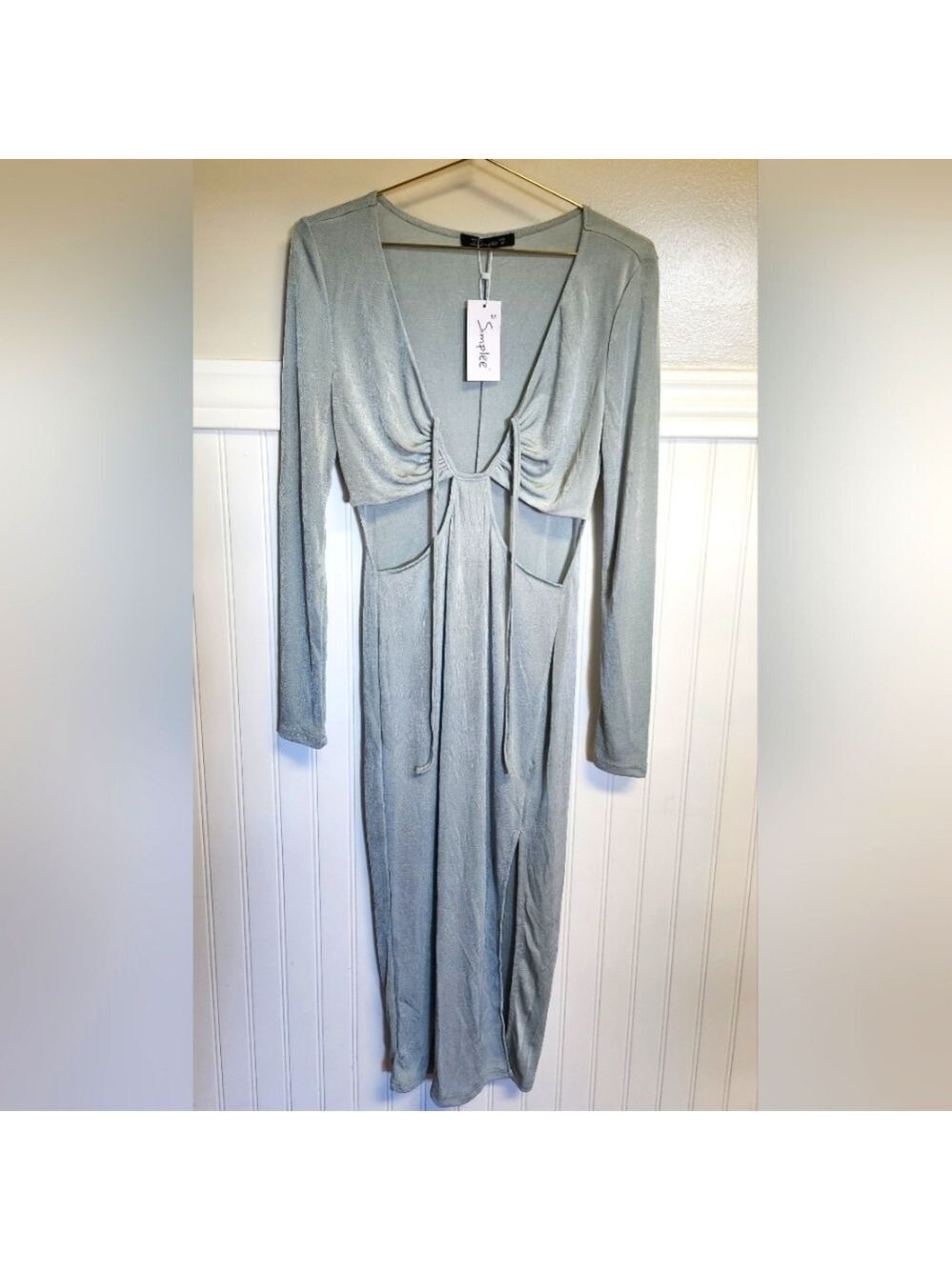 Simplee Apparel Seafoam Green Sexy Cut Out Midi Dress Medium - New With Tags